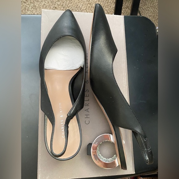 CHARLES & KEITH Circular Slingback Heels - Picture 1 of 6